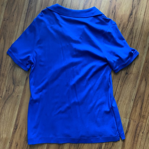 2 Kim Rogers Perfectly Soft Pink & Blue Polos with Gold Faux Buttons - Picture 14 of 14